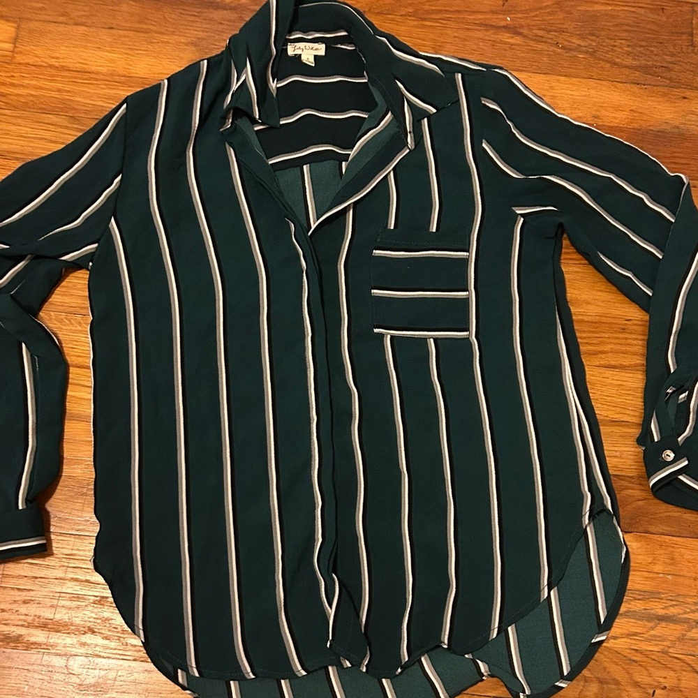 Striped Green Blouse